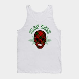 Scottish Clan Kerr Tartan Celtic Skull Tank Top